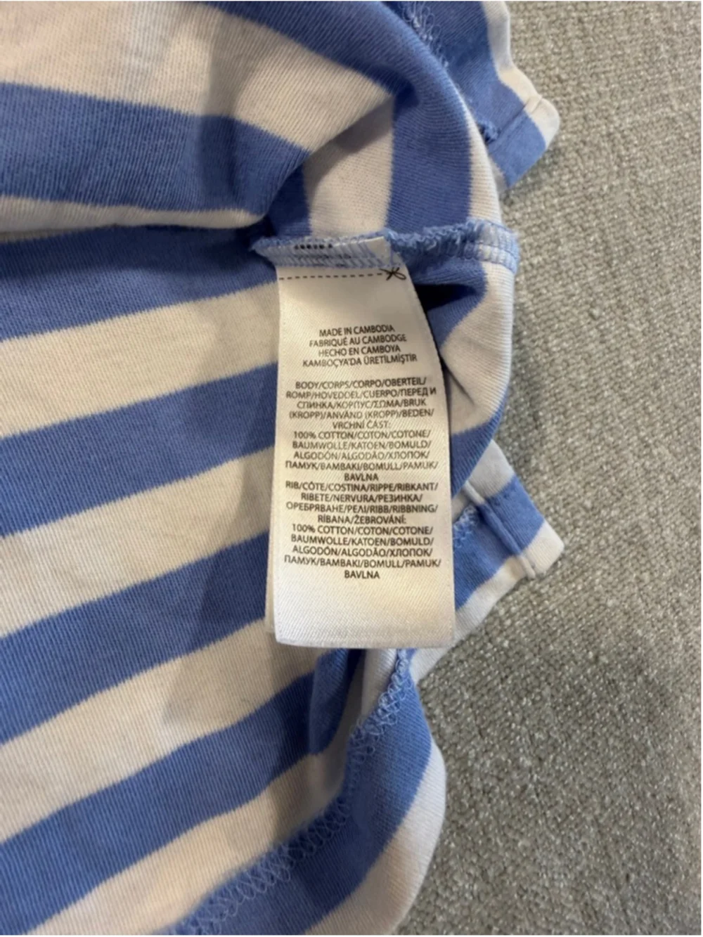 Polo Ralph Lauren mens blue and white striped short sleeve cotton polo size L